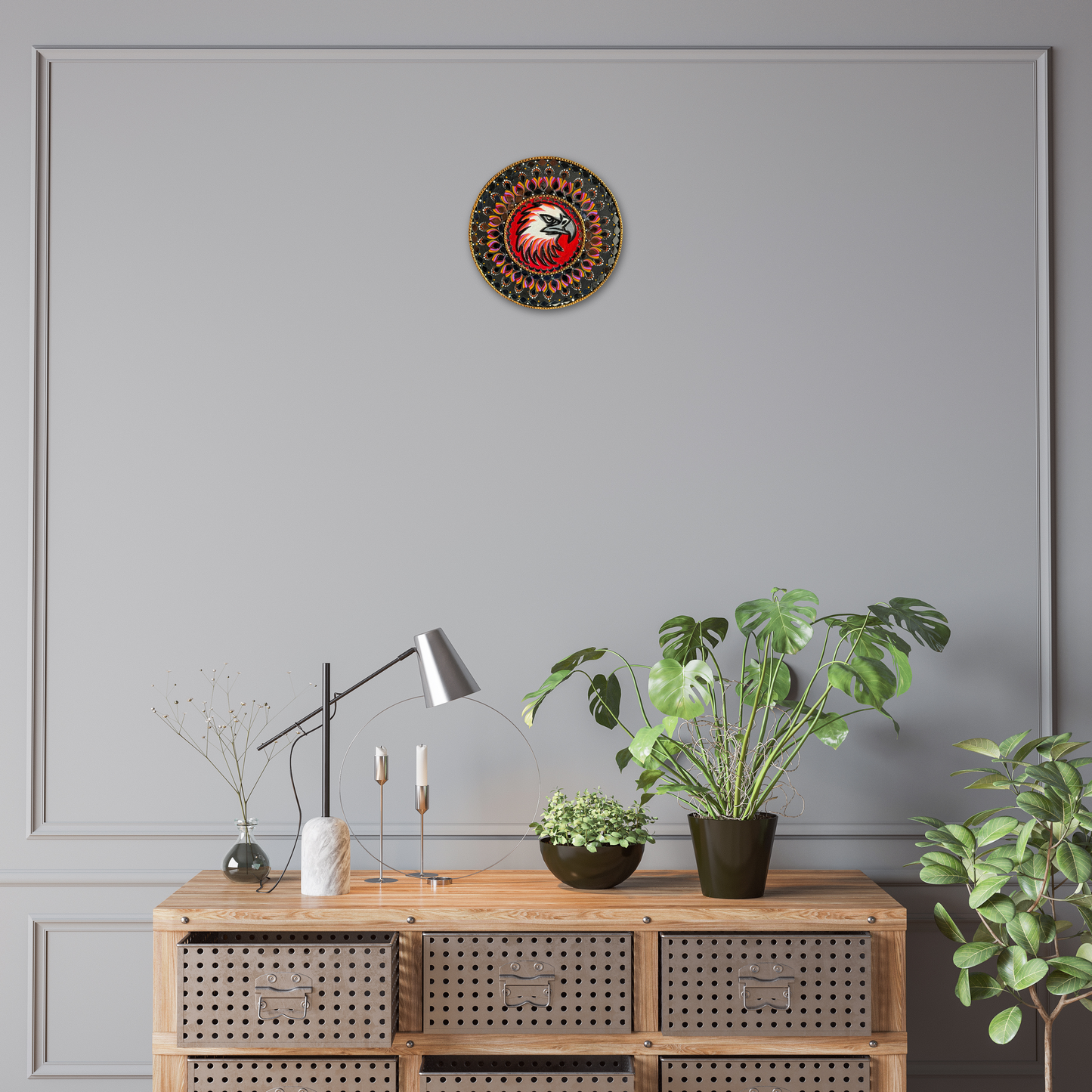 Lippan Bald Eagle Circle 12" Inch Wall Art