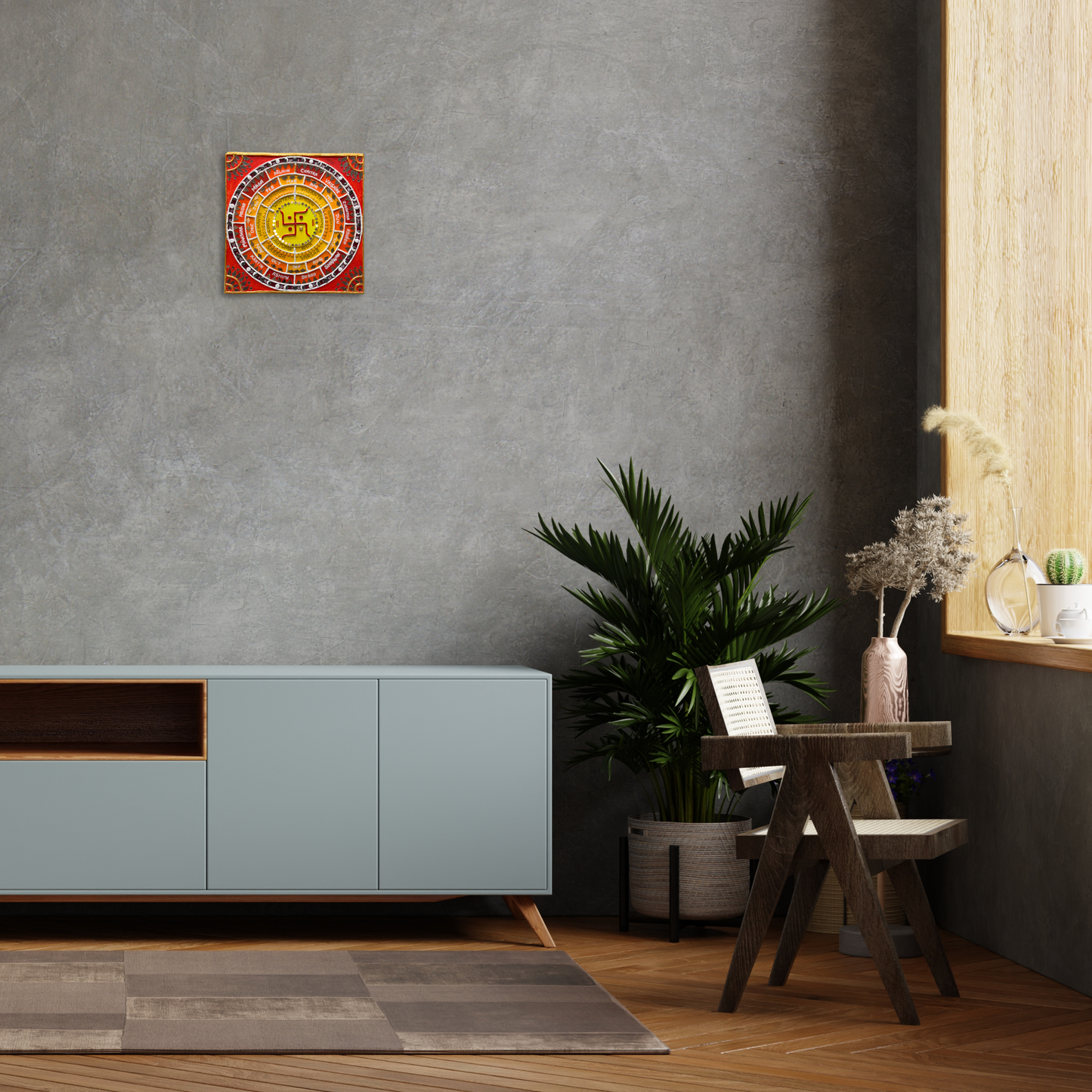 Hindu Calander Months_Seasons Names_ Indian TimeKeeping Chart 12x12" - Lippan Wall Art