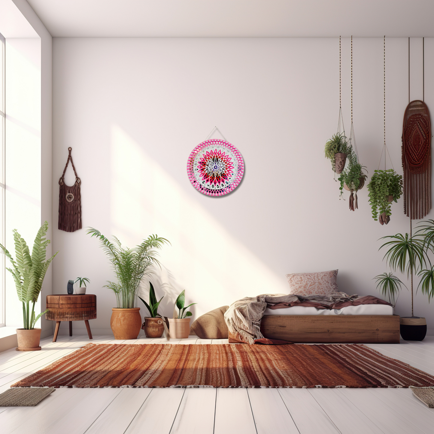 Pink Mandala Circle 16 Inch - Lippan Wall Art