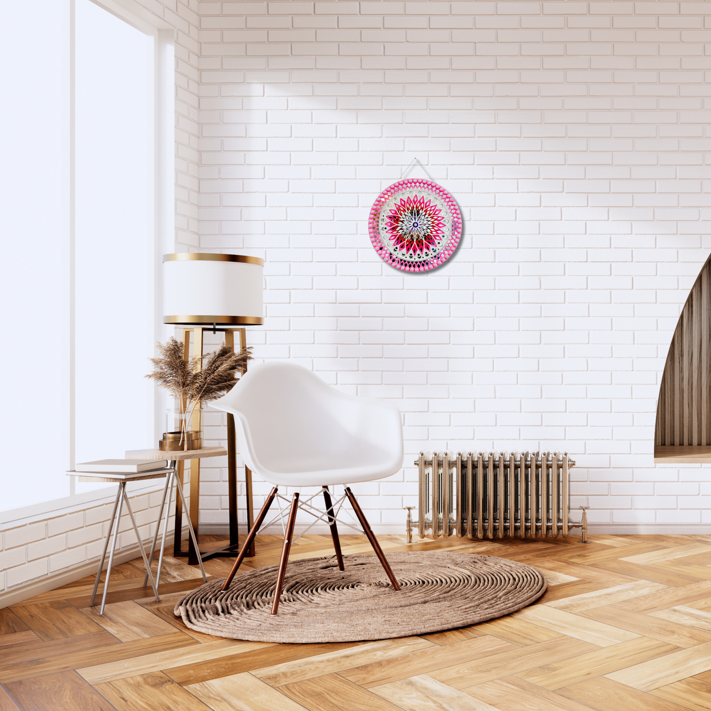 Pink Mandala Circle 16 Inch - Lippan Wall Art