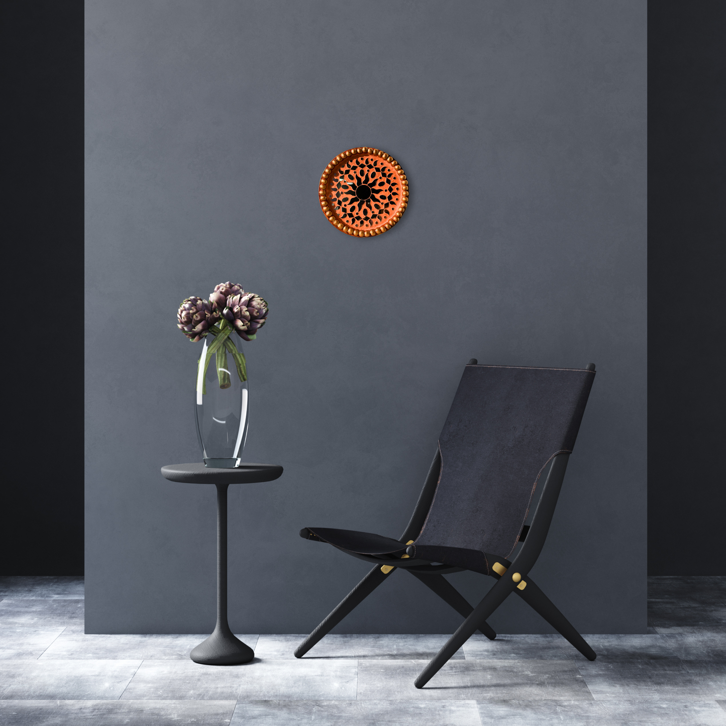 Lippan Sun/Surya Mirror Mandala - Terracotta - Circle 9" Inch Wall Art