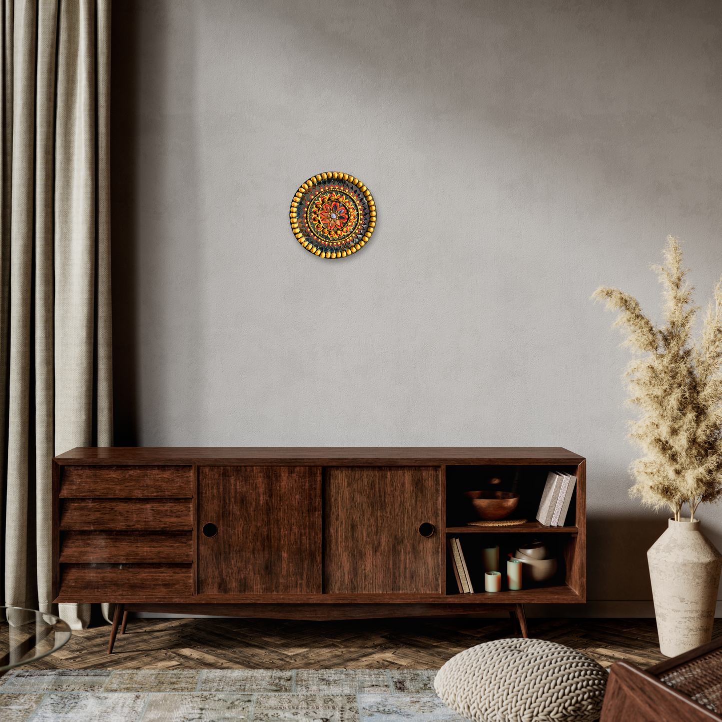 Lippan Mirror Mandala - Black-Gold - Circle 9" Inch Wall Art