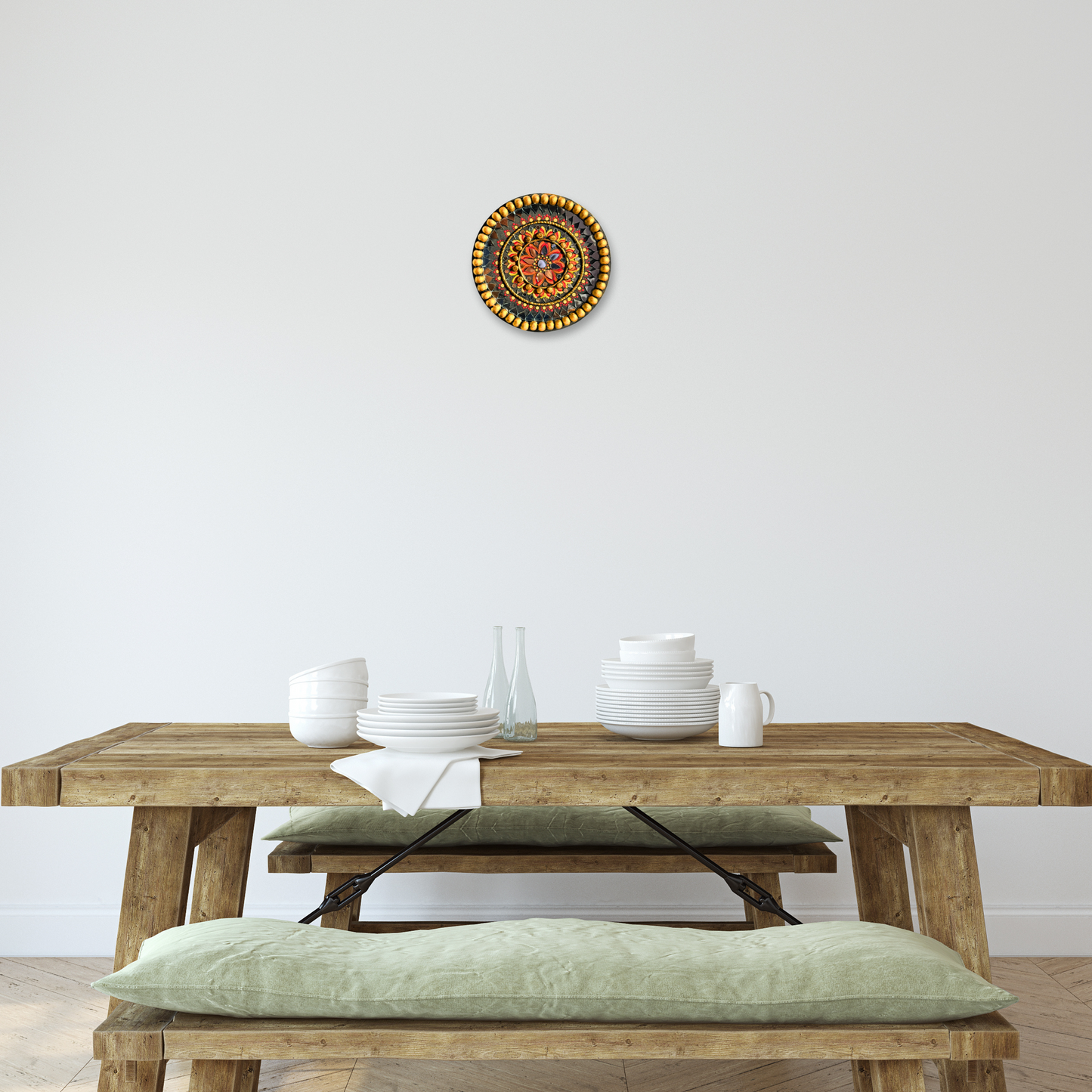Lippan Mirror Mandala - Black-Gold - Circle 9" Inch Wall Art