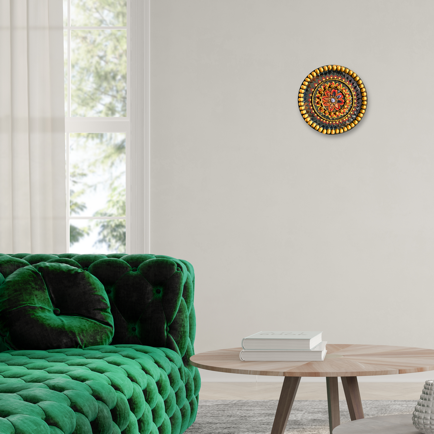 Lippan Mirror Mandala - Black-Gold - Circle 9" Inch Wall Art