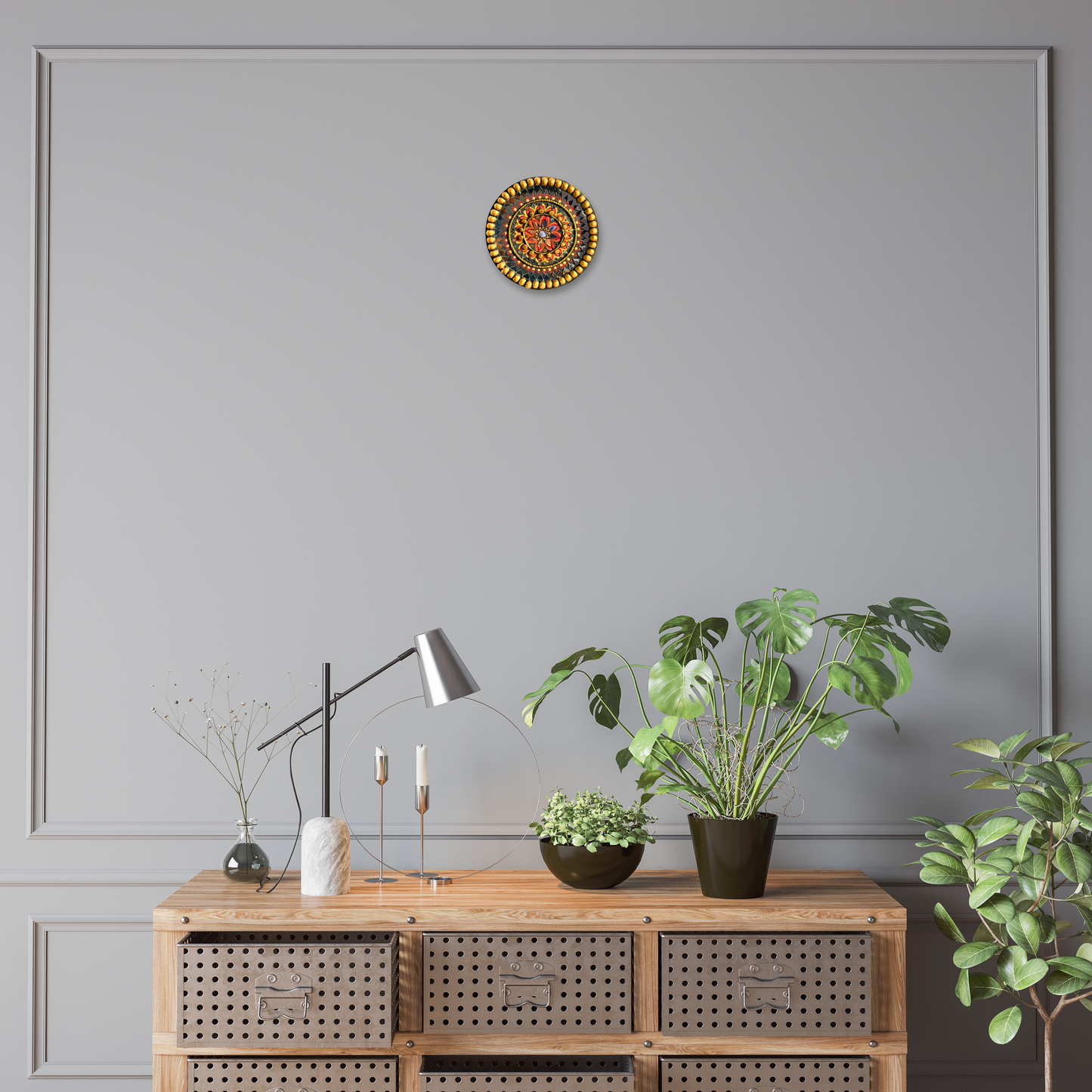 Lippan Mirror Mandala - Black-Gold - Circle 9" Inch Wall Art