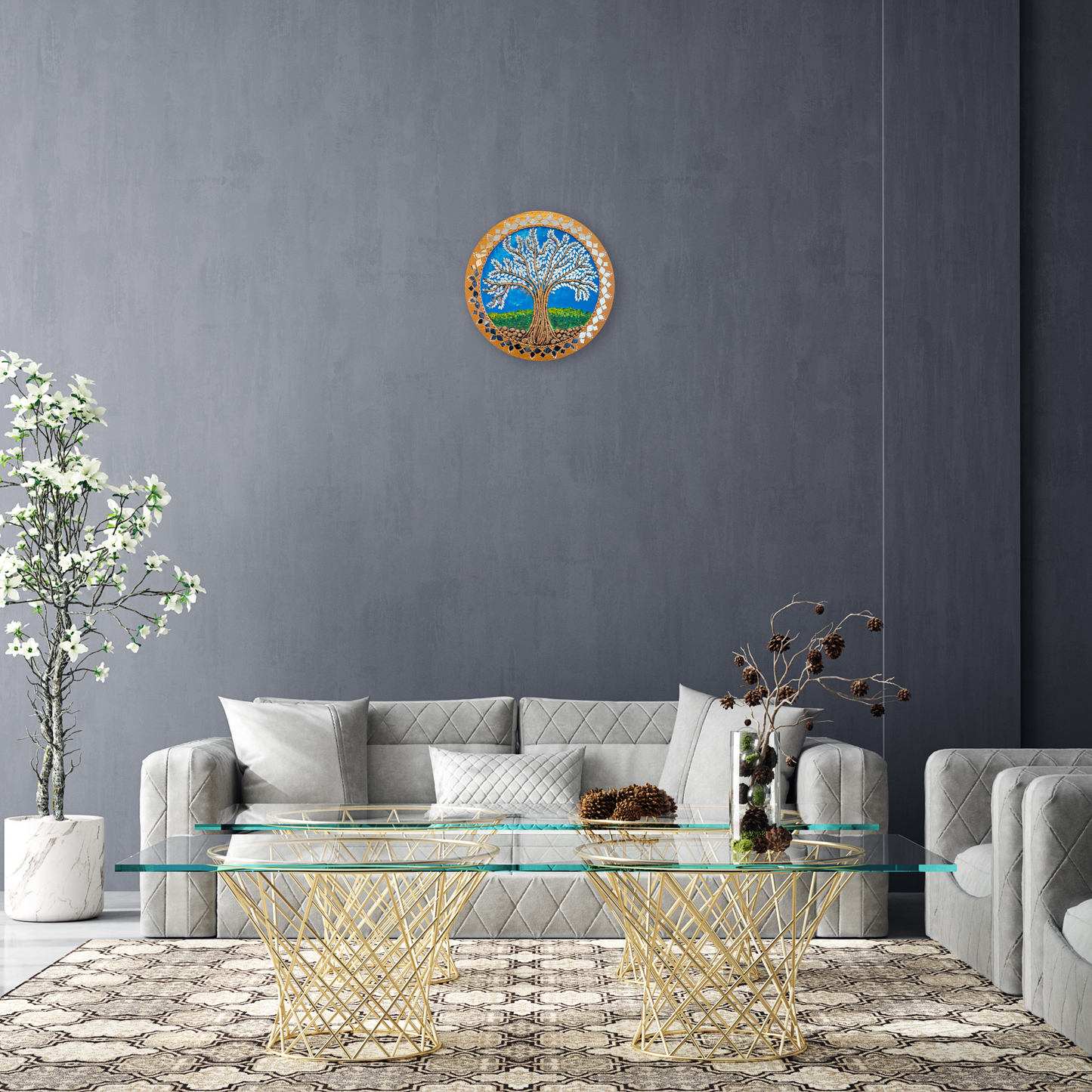 Lippan Tree Circle 12" Inch Wall Art